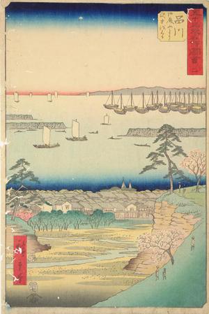 Utagawa Hiroshige: The Station of Shinagawa from Goten Hill, no. 2 from the series Pictures of the Famous Places on the Fifty-three Stations (Vertical Tokaido) - University of Wisconsin-Madison