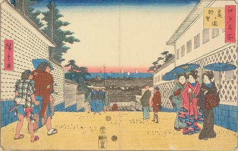 Utagawa Hiroshige, 歌川広重 (Utagawa Hiroshige)による浮世絵「View of Kasumigaseki, from the series Famous Places in Edo」