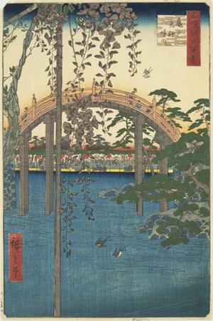 Utagawa Hiroshige: Precincts of the Tenjin Shrine at Kameido, no. 57 from the series One-hundred Views of Famous Places in Edo - University of Wisconsin-Madison