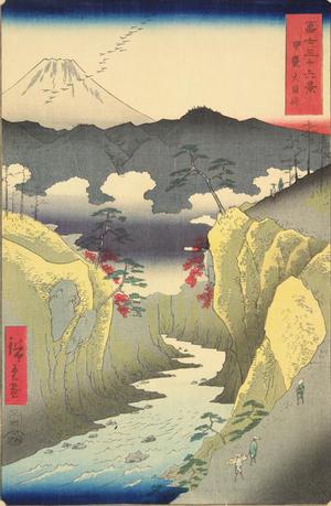 Utagawa Hiroshige: Inume Pass in Kai Province, no. 32 from the series Thirty-six Views of Mt. Fuji - University of Wisconsin-Madison