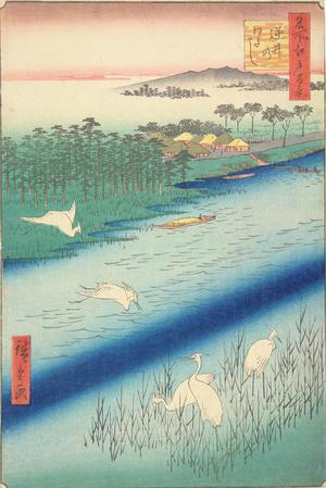 Utagawa Hiroshige: Sakasai Ferry, no. 58 from the series One-hundred Views of Famous Places in Edo - University of Wisconsin-Madison