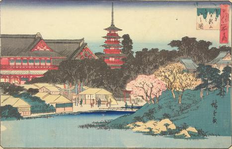 歌川広重: The Hill of Benten Shrine at Kinryuzan in Asakusa, from the series Famous Places in Edo - ウィスコンシン大学マディソン校