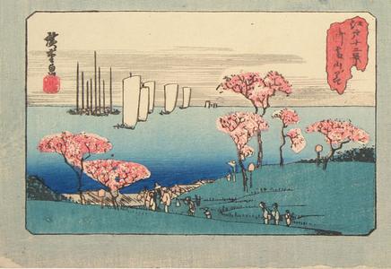 Utagawa Hiroshige: Cherry Trees at Goten Hill, from the series Twelve Views of Edo - University of Wisconsin-Madison