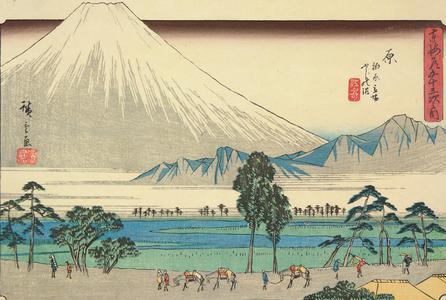 Utagawa Hiroshige: Fuji Marsh and Kashiwabara, no. 14 from the series Fifty-three Stations of the Tokaido (Gyosho Tokaido) - University of Wisconsin-Madison