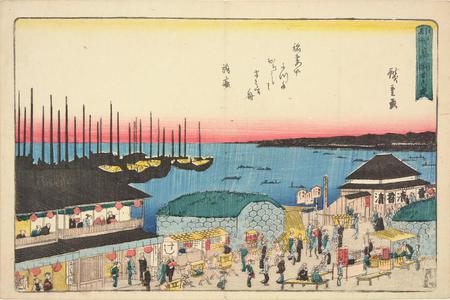 Japanese Print "The Twenty-sixth Night at Takanawa, from the series Famous Places in Edo" by Utagawa Hiroshige, 歌川広重 (Utagawa Hiroshige)