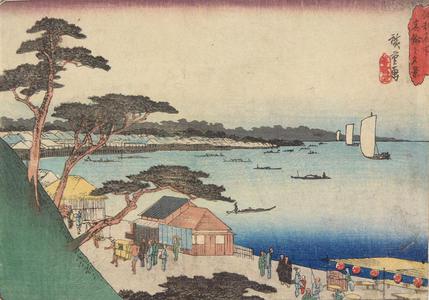 歌川広重: Evening View of Takanawa, from the series Famous Places in Edo - ウィスコンシン大学マディソン校