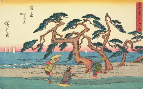 歌川広重: The Murmuring Pines at Hamamatsu, no. 30 from the series Fifty-three Stations of the Tokaido (Gyosho Tokaido) - ウィスコンシン大学マディソン校