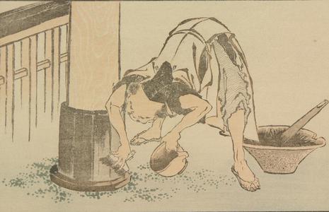 葛飾北斎: Untitled (Man Painting), from the portfolio Hokusai's Shashin Gwofu - ウィスコンシン大学マディソン校