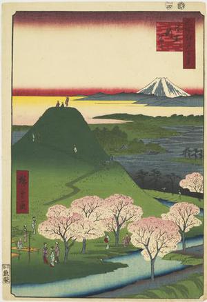 歌川広重: The New Mt. Fuji in Meguro, no. 24 from the series One-hundred Views of Famous Places in Edo - ウィスコンシン大学マディソン校