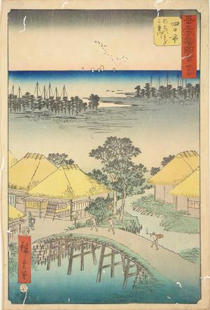 歌川広重: Nako Bay and the Mie River at Yokkaichi, no. 44 from the series Pictures of the Famous Places on the Fifty-three Stations (Vertical Tokaido) - ウィスコンシン大学マディソン校