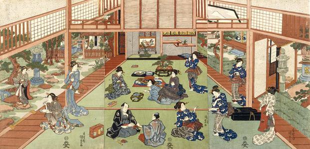 Utagawa Kunisada: Interior of a Restaurant - University of Wisconsin-Madison