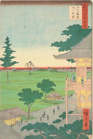 Utagawa Hiroshige: Sazai Hall at the Temple of Five-hundred Arhats, no. 70 from the series One-hundred Views of Famous Places in Edo - University of Wisconsin-Madison