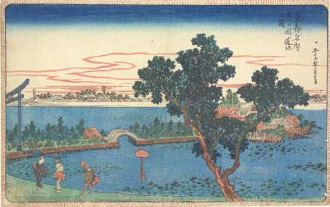 歌川広重: The Lotus Pond at Shinobu Hill, from the series Famous Places in the Eastern Capital - ウィスコンシン大学マディソン校