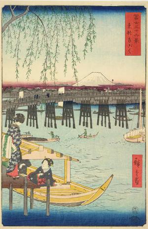歌川広重: Ryogoku in the Eastern Capital, no. 6 from the series Thirty-six Views of Mt. Fuji - ウィスコンシン大学マディソン校