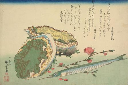 Utagawa Hiroshige: Abalone, Sayori, and Peach Blossom, from a series of Fish Subjects - University of Wisconsin-Madison