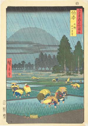 Utagawa Hiroshige: Distant View of Mt. Oyama near Ona in Haki Province, no. 41 from the series Pictures of Famous Places in the Sixty-odd Provinces - University of Wisconsin-Madison
