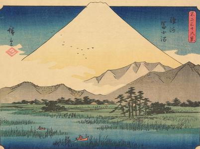 Utagawa Hiroshige: Fuji Marsh in Suruga Province, no. 19 from the series Thirty-six Views of Mt. Fuji - University of Wisconsin-Madison
