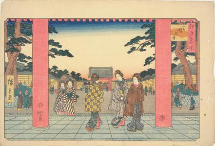 Utagawa Hiroshige: Zojoji in Shiba, from the series Famous Places in Edo - University of Wisconsin-Madison