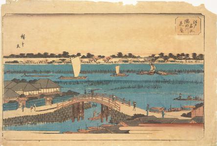 Utagawa Hiroshige, 歌川広重 (Utagawa Hiroshige)による浮世絵「Flowers in Full Bloom on the Sumida River, from the series Famous Places in Edo」