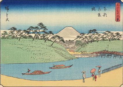 Utagawa Hiroshige: Aquaduct Bridge in the Eastern Capital, no. 26 from the series Thirty-six Views of Mt. Fuji - University of Wisconsin-Madison