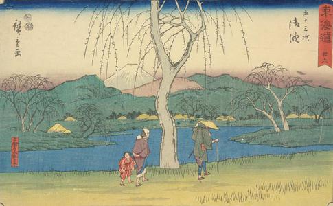 Utagawa Hiroshige: Motono Plain on the Old Road near Goyu, no. 36 from the series Fifty-three Stations of the Tokaido (Marusei or Reisho Tokaido) - University of Wisconsin-Madison