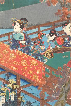 Utagawa Kunisada: Woman on Veranda over Lake - University of Wisconsin-Madison