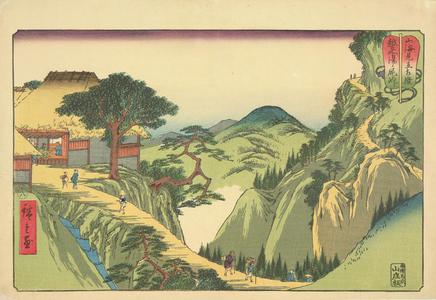 Utagawa Hiroshige: Tonoo Pass in Echizen Province, no. 6 from the series Mountains and Seas in a Wrestling Tournament - University of Wisconsin-Madison