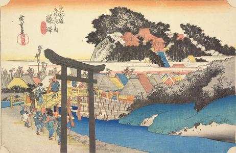 Utagawa Hiroshige: Yukoji in Fujisawa, no. 7 from the series Fifty-three Stations of the Tokaido (Hoeido Tokaido) - University of Wisconsin-Madison