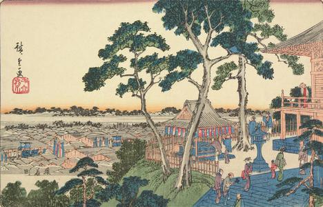 歌川広重: View from the Top of Matsuchi Hill, from the series Famous Places in the Eastern Capital - ウィスコンシン大学マディソン校