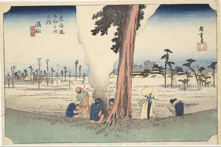 Utagawa Hiroshige: Winter Desolation at Hamamatsu, no. 30 from the series Fifty-three Stations of the Tokaido (Hoeido Tokaido) - University of Wisconsin-Madison
