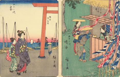 Utagawa Hiroshige: Miya, no. 42 from the series Fifty-three Stations (Figure Tokaido) - University of Wisconsin-Madison