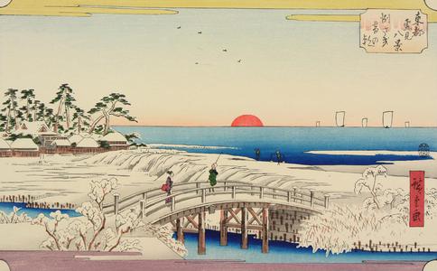 Utagawa Hiroshige: Snowy Dawn at Susaki, from the series Eight Snow Scenes in the Eastern Capital - University of Wisconsin-Madison