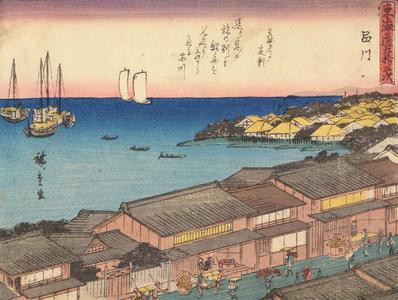 Utagawa Hiroshige: Shinagawa, no. 2 from the series Fifty-three Stations of the Tokaido (Sanoki Half-block Tokaido) - University of Wisconsin-Madison