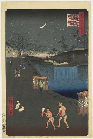 歌川広重: Aoi Slope Outside Tora Gate, no. 113 from the series One-hundred Views of Famous Places in Edo - ウィスコンシン大学マディソン校