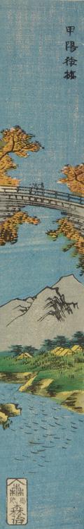 Utagawa Hiroshige: Monkey Bridge in Kai Province, from a series of Harimaze Prints - University of Wisconsin-Madison