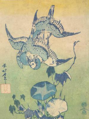 Katsushika Hokusai: Sparrows and Morning Glory, from a series of Pictures Originally Printed in Blue - University of Wisconsin-Madison