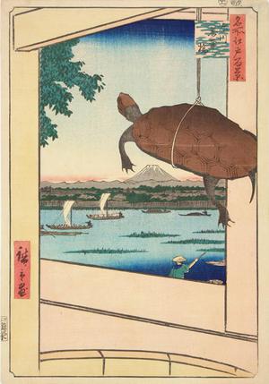 歌川広重: Mannen Bridge and the Fukagawa District, no. 51 from the series One-hundred Views of Famous Places in Edo - ウィスコンシン大学マディソン校