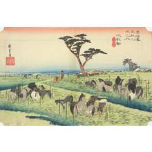 Utagawa Hiroshige: The Horse Market in the Fourth Month at Chiryu, no. 40 from the series Fifty-three Stations of the Tokaido (Hoeido Tokaido) - University of Wisconsin-Madison