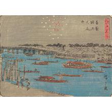 Utagawa Hiroshige: Fireworks in the Evening Cool at Ryogoku, from the series Famous Places in Edo - University of Wisconsin-Madison