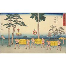 Utagawa Hiroshige: Chiryu, no. 40 from the series Fifty-three Stations of the Tokaido (Marusei or Reisho Tokaido) - University of Wisconsin-Madison