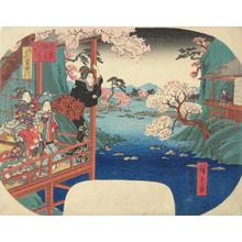 歌川広重: The Yoshino River in the Play Imoseyama, from the series Landscapes with Scenes from Plays - ウィスコンシン大学マディソン校