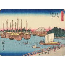 Utagawa Hiroshige: Eitai Bridge and Tsukuda Island in the Eastern Capital, no. 24 from the series Thirty-six Views of Mt. Fuji - University of Wisconsin-Madison