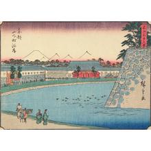 Utagawa Hiroshige: The Bank of the Moat in the Yamashita District of the Eastern Capital, no. 30 from the series Thirty-six Views of Mt. Fuji - University of Wisconsin-Madison