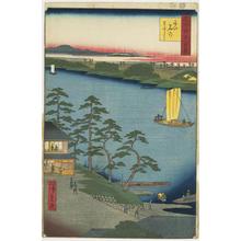 歌川広重: Niijuku Ferry, no. 93 from the series One-hundred Views of Famous Places in Edo - ウィスコンシン大学マディソン校