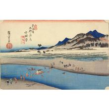 Utagawa Hiroshige: The Sakawa River near Odawara, no. 10 from the series Fifty-three Stations of the Tokaido (Hoeido Tokaido) - University of Wisconsin-Madison