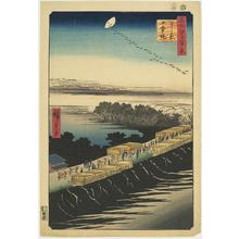 歌川広重: The Nihon Embankment and the Yoshiwara, no. 100 from the series One-hundred Views of Famous Places in Edo - ウィスコンシン大学マディソン校