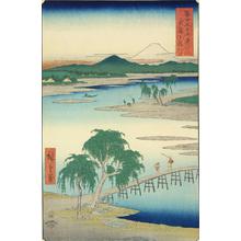Utagawa Hiroshige: The Tama River in Musashi Province, no. 13 from the series Thirty-six Views of Mt. Fuji - University of Wisconsin-Madison
