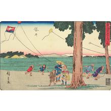 Utagawa Hiroshige: Fukuroi, no. 28 from the series Fifty-three Stations of the Tokaido (Gyosho Tokaido) - University of Wisconsin-Madison