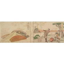 Katsushika Hokusai: Combs, a Famous Product of Tsuchiyama: 2 Ri and 32 Cho to inakuchi, no. 55 from a series of Stations of the Tokaido - University of Wisconsin-Madison