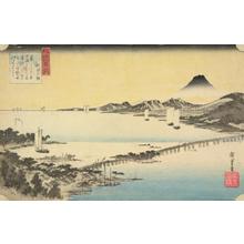 Japanese Print "Evening Glow at Seta, from the series Eight Views of Omi Province" by Utagawa Hiroshige, 歌川広重 (Utagawa Hiroshige)